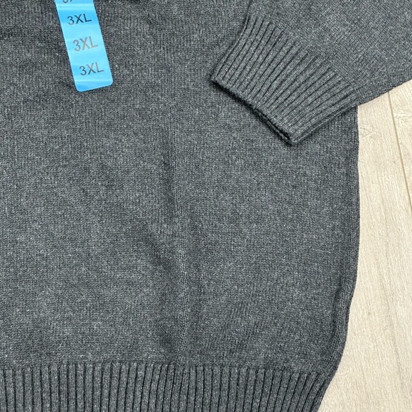 Men’s Weatherproof 3XL 3X Quarter 1/4 Zip Sweater Red Charcoal Holiday Snowflake - Picture 8 of 11